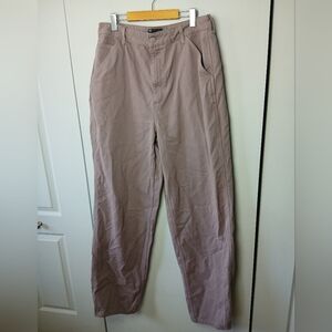 ASOS Wide Leg Loose Fit women Pants Size 12 Tall Plum Color 100% Cotton